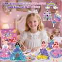 QLKYTALA Poke Poke Art Kits for Girls - Arts and Crafts for Kids 4-8 - 4 5 6 7 8 9 10 Year Old Girl Birthday Gifts - Princess Dress-Up DIY Creative Activity Toys
