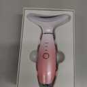 7 Color Galvanic Machines - Red Light Therapy for Face and Neck, Face Massager Tool for Wrinkles, Double Chin, Vibrating Facial Massager with Thermals, Pink