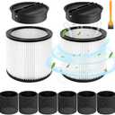 2 Pack 90304 Replacement Filter Compatible with Shop Vac 90304 90350 90333 90585 Wet Dry Vac Cartridge Filter with lids and Filter Foam Sleeve, Fits Most 5 Gallon and Above Shop Vac Vacuum Cleaners