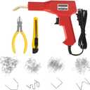 Car Plastic Welder, Vehicle Plastic Bumper Crack Repair Welder Gun Kit, 200PCS 4 Types Portable Automotive Hot Welding Staplers with Carry Case, Universal for SUV RV Truck