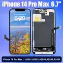 Brinonac for iPhone 14 Pro Max Screen Replacement Kit, 6.7" Full HD Retina LCD Display COF Touch Screen Digitizer Assembly Set with Repair Tools, Waterproof Adhesive, Tempered Glass
