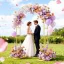 7.2FT Metal Wedding Arch Stand Gold Square Arched Backdrop Frame Metal Pergola Arbor with Base for Party Ceremony Birthday Bridal Baby Shower Garden Floral Balloon Arch Decoration