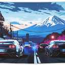 ANMOGID JDM R35 Cars Tapestry, Mount Fuji Art Anime Wall Hanging, Japanese Aesthetic Room Decor for Bedroom Living Room Dormitory Office 59" x 39"