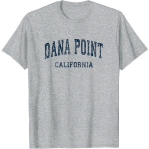 Dana Point California CA Vintage Varsity Sports Navy Design T-Shirt (Small)