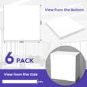 6Pcs 2ft x 2ft PVC Drop Ceiling Tiles, White Smooth Ceiling Panels 24x24in, Moisture Proof Fire-Rated Easy to Clean Reusable, No Sag No Breakage