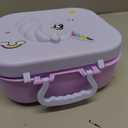 Aimsnk Magical Fantasy Lunch Box Set for Kids - 12oz Insulated Food Jar, Collapsible Space Cup & Utensils,Thermal Bag & Leakproof Bento Containers with Cutlery (BPA Free) - Ages 3-10 (Blue-Gradient)