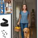 High-Density Magnetic Screen Door Mesh for Home and Patio, Tear Resistant Backdoor Screen Net with Magnetic Closure (Fit Door 36"x82"/Screen 39"x84, Black Pet)