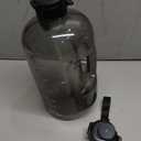 AQUAFIT 1 Gallon Water Bottle with Time Marker - Straw & Chug Lid - BPA Free Gym Water Bottle with Straw - Big Gallon Jug (Gray, 128 oz - 2 Lids)