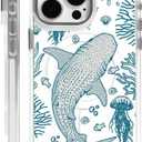DAIZAG Case for iPhone 16, [Compatible with MagSafe],Whale Shark Ocean Coral Reefs Jellyfish Phone Case for Women Girls Magnetic Clear Cover Case for iPhone 16