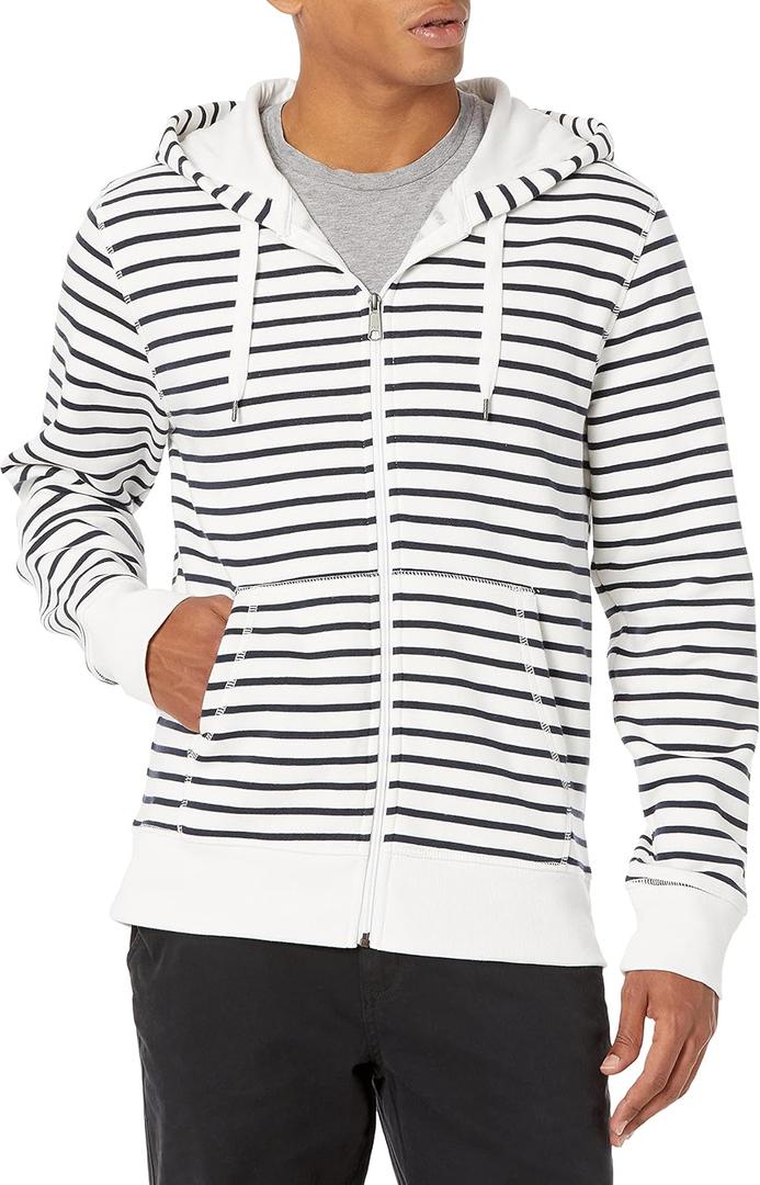 Amazon Essentials Men's Full-Zip Fleece Hoodie Sweatshirt(Large)