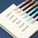 Mr. Pen- Retractable Gel Pens, 6 Pack, Black Ink, Pastel Barrels, Fine Point 0.5 mm, Fast Dry, Smooth Writing, Cute Gel Ink Pens for Drawing, Journaling, Writing Planner and School Supplies