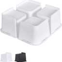 Affogato Bed Risers, 4 Pack 4 Inch Heavy Duty Furniture Risers, Table Leg Extenders, Bed Lifts Fits to Bed, Chair, Desk, Cabinet, Sofa, Couch, Tables, Support up to 5000 Lbs (White)