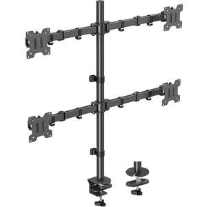 MOUNTUP Quad Monitor Stand, 4 Monitors Desk Mount for 17 to 32 inch Computer Screens, Fully Adjustable Stacked Mount with Tilt Swivel, 4 Heavy Duty Monitor Mount, Holds up to 17.6lbs per Arm, MU3007