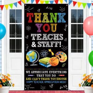 Thank You Teachers Banner Teacher Appreciation Week Backdrop Sign We Appreciate You Party Decor Thank You Teachers Decorations for School Classroom
