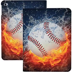 Rotating Case for iPad 10.2 inch 9th/ 8th/ 7th Generation 2021/2020/2019 Release, PU Leather Multi-Angle Viewing Stand Protector Cover with Pencil Holder, Baseball