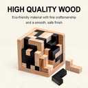 5PCS Wooden Puzzles for Adults & Kids Cube & Shape Brain Teasers, Logic & Educational Games, Family Fun