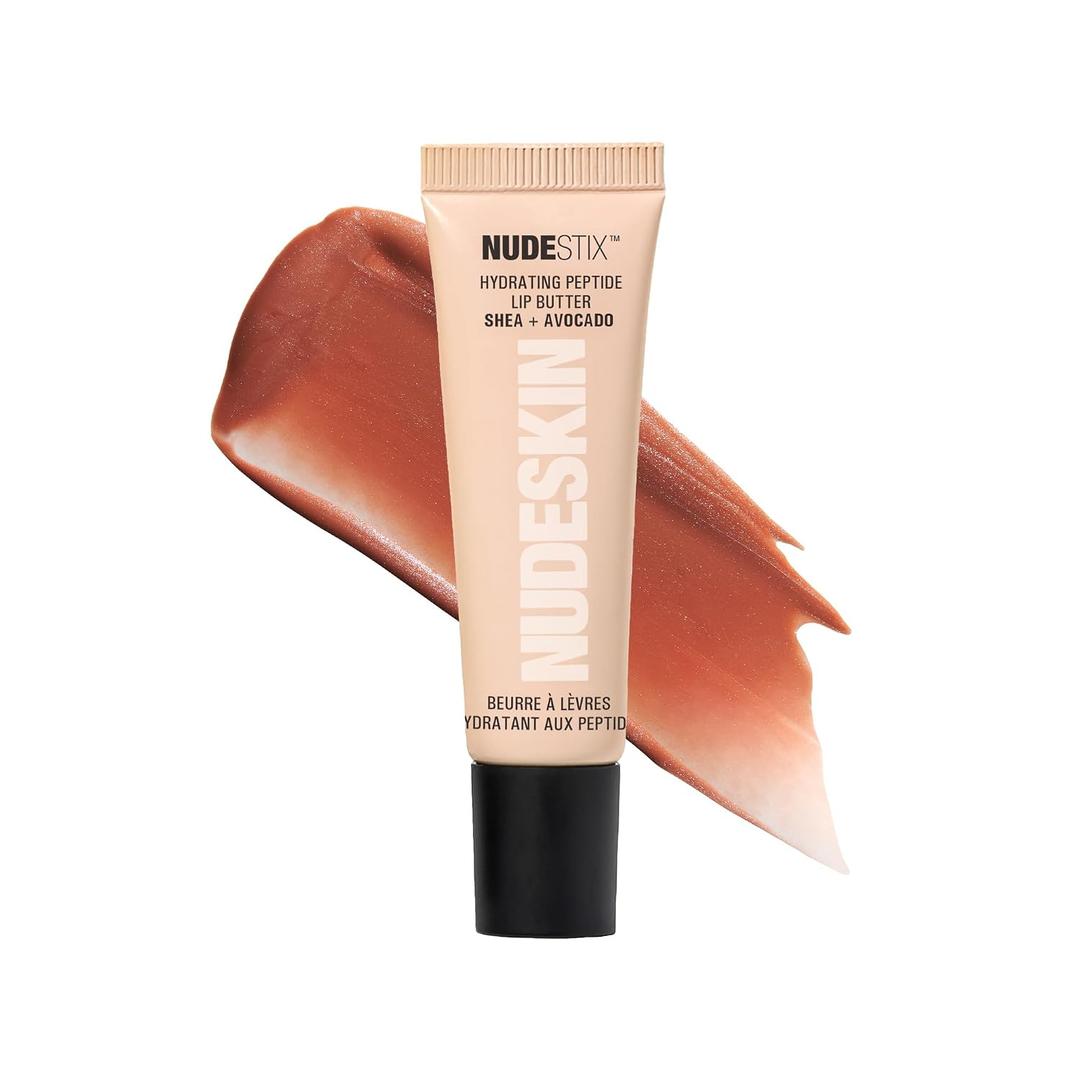 Nudestix Hydrating Peptide Lip Butter Glossy Lip Balm with Avocado, Shea Butter & 2% Peptides for Hydration & Plumping | Clean, Vegan & Cruelty-Free