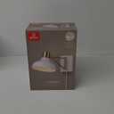 GLOBE Electric 51344 1-Light Plug-in or Hardwire Swing Arm Wall Sconce, White, Brass Accents, White-Cloth Cord, Mounted Bedside Lamp, Kitchen Sconces Wall-Lighting, Bulb Not Included