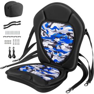 Extra Thick Kayak Seat with Back Support, Hard Support Kayak Replacement Seat Paddle Board Seat with Storage Bag for Sit-On-Top Kayaks, Canoe