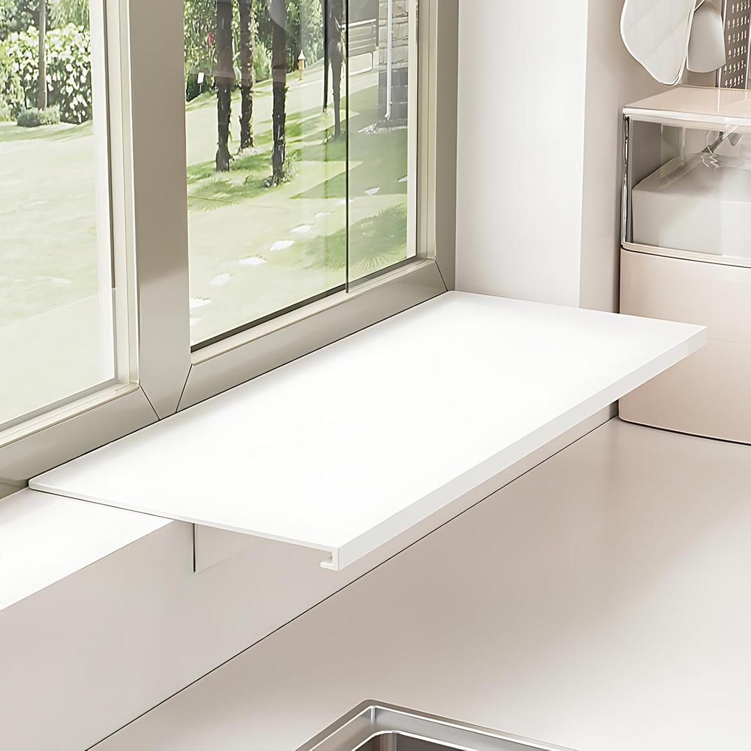 23.6inch Window Sill Extender Plate, Kitchen Organization Storage Rack with Magnetic Base, Carbon Steel Storage Shelf, Window Sill Extender for Plants(60x15cm/23.6x5.9in)