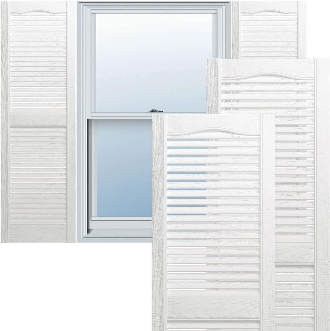 Lifetime LL1S12X02500BW Standard Vinyl Shutters, 12 x 25, Bright White