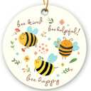 2 x Bee Christmas Ornament 2025 - Cute Bee Gifts for Women Men Boys Girls, Bees Lover Gifts for Friends Neighbors, Ceramic Christmas Ornaments for Tree Decor - Holiday Keepsake & Xmas Gift Exchange Idea