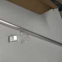 Glass Shower Door Towel Bar 25" Bright Chrome Compatible with Alumax Basco Sliding Shower Door Handle Replacement with Silver Transparent Brackets,Fits Framed Shower/Tub Enclosure Doors Up to 26" Wide