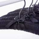 17 Inch 10 Pack Extra Large Anti Slip Satin Padded Hanger No Bumps for Coats, Sweaters,Bridal Wedding Dress Pack of 10 (Black, 10)