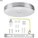 Arturesthome 7" Silver Ceiling Canopy Light Kit Rewind Single Hole with Hardware,Ceiling Plate for Pendant Lighting Chandelier, Screw Fixing on Both Sides