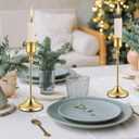 12 PCS Gold Metal Taper Candle Holders, Candlestick Holders, 7cm Diameter Taper Candle Holder Bulk for Table Centerpieces Candlesticks for Wedding Christmas Home Party Table Decor-23/19/16cm