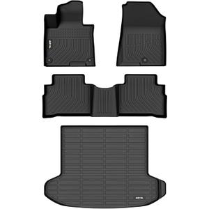 AIPOIL Floor Mats & Cargo Liner Set for 2023 2024 2025 Kia Sportage (Not Fit Hybrid Models) All Weather Protection TPE Anti-Slip Automotive Full Set Custom Car Mats Accessories - Black