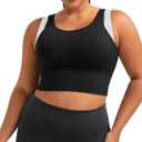 UBCUTE Crop Tank Tops for Full Bust Women,Wireless Push-Up Sports Bra, Full-Coverage Workout Top for Yoga, Gym & Running