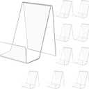 10 Pack 3" x 4" Acrylic Book Stand, Clear Book Display Stand, Easel Transparent Display Stand Holder Tablet Holder for Displaying Pictures, Albums, Books, Music Sheets, Notebooks, Artworks, CDs