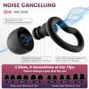 Ear Plugs for Sleeping, 2 Pairs Reusable Ear Plugs for Side Sleepers, 6 Sizes Silicone Ear Tips (Single & Dual Layer) 30dB Noise Reduction for Snoring, Travel & Focus