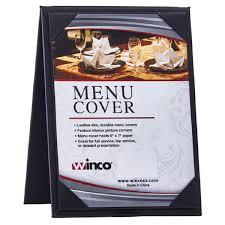 CAC China MCT2-75BK Black Menu Tent Cover 2-Panel 5" x 7"