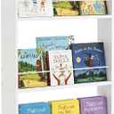 Behind The Door Bookshelf Kids Wooden Behind Door Bookcase 4-Tier White, 23.6''Lx3.94''Dx60.83''H