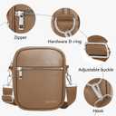 Small Crossbody bag for men shoulder bag mens purse satchel Pu leather messenger bag (Brown)