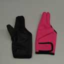 Geyoga 2 Pcs Heat Resistant Gloves for Hair Styling 3 Finger Barber Gloves Reusable Curling Wand Heat Protector for Hair Dye(Black, Rose Red)