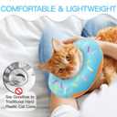 Cat Cone Collar Soft, Cute Cat Donut Collar After Surgery, Adjustable Kitten Recovery Cones to Stop Licking, Lightweight Neck Elizabethan Collars for Cats Kittens (Blue, Medium) (Blue)