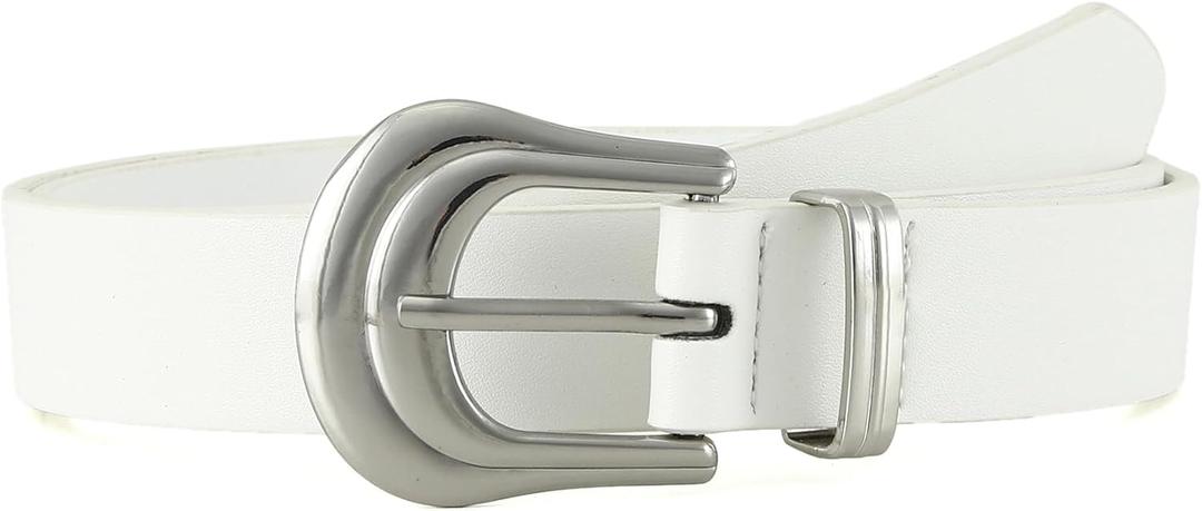 Earnda Women Western Leather Belts for Jeans Pants Vintage Waist Belt for Lady Dresses with Gold Silver Buckle (Small: 26"-28" (Pant 4-6))