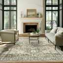 Soalmost 9x12 Area Rugs for Living Room Washable Rug Non-Slip Olive Beige