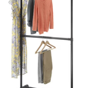 Whitmor 2-Tier Rolling Garment Rack - Matte Black, 18.5 L x 36.5 W x 70.0 H inches