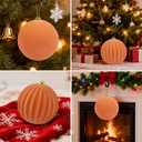 LANGXUN 2 Pcs 8 Inch Extra Large Velvet Christmas Ball Ornaments - Shatterproof Hanging Christmas Tree Decorations for Xmas Holiday Party Wedding Home Decor (Rose Gold)