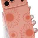 for iPhone 17 Pro Max Case Pink Flowers Floral Print | Shockproof Soft Silicone TPU Protective Cover for Girls Women, Fashion Design with Camera Protection, Wireless Charging