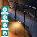 AMOVO Bed Rails for Elderly Adults Safety - Foldable Bed Assist Rails for Seniors Bed Side Grab Bar with Sensor Light, Adjustable Bedside Railing Safety Guard Rail Cane (ASTM F3186–17 Certified)