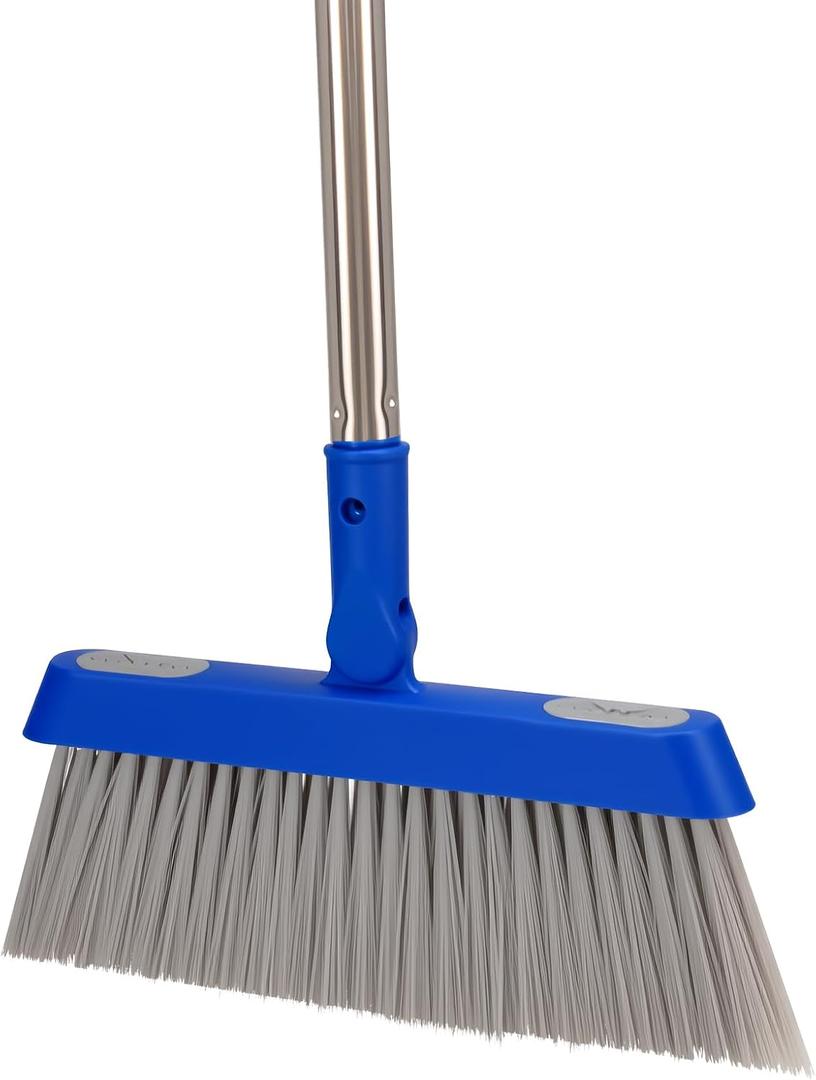 Broom - 52-Inch Adjustable Long Handle Broom, Multi-Scene Indoor Cleaning Tool for Hardwood Floors, Tiles, Kitchens, Offices, Courtyards, Lobbies, Patios.