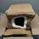 Cat House - Indoor Bed with Removable Foam Cushion - Cat Cave for Puppies, Rabbits, Guinea Pigs, and Other Small Animals by PETMAKER (Light Brown) (Pack of 2)