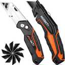 REXBETI 2-Pack Utility Knife, SK5 Heavy Duty Retractable Box Cutter for Cartons, Cardboard and Boxes, Blade Storage Design, Extra 10 Blades IncludedTotal 18 Blades