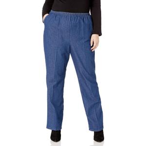Chic Classic Collection Women's Plus Stretch Elastic Waist Pull-On Pant (26, Original Stonewash Denim)