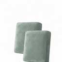 H.VERSAILTEX Velvet Stretch Couch Cushion Cover Plush Cushion Slipcover for Chair Loveseat Sofa Cushion Furniture Protector Seat Cushion Sofa Cover (2 Piece Sofa Cushion Covers, Sea Grass)